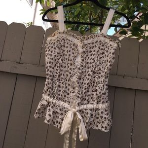 Cute strap top with bow ribbon